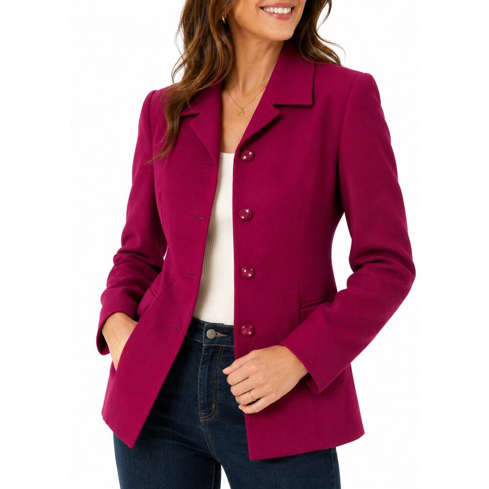 Pendleton Wool Blazer Pink Tailored Petite 12P USA Made Career Jacket Vintage